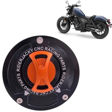 Imagem de Riderjacky Compatível com tampa de combustível sem chave de liberação rápida Honda CG150 Titan Mix 2014-2016| CMX 300 500 Rebel 2017-2024 | CMX1100 Rebel 21-24 | Macaco 125 18-2024 | NC750X 18-23