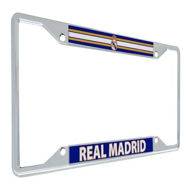 Imagem de Desert Cactus Real Madrid FC Acessórios de carro Los Blancos Madridistas Futebol Metal Moldura de placa de licença e suporte de etiqueta para a frente ou traseira do veículo (Quadro - Design A)