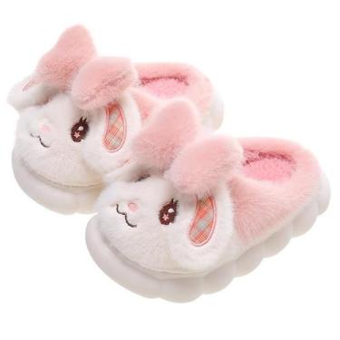 Imagem de Sapatos de pelúcia quentes para meninas Bunny Slippers Onngaku, rosa