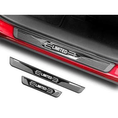 Imagem de GZBFTDH Protetores de acabamento de soleira de porta compatíveis com modelos Toyota, acessórios de intertor automotivo - Protetor de acabamento espelhado (para)