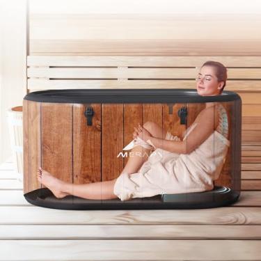 Imagem de MERAPI Banheira de mergulho a frio XL com almofada, banheira de gelo atualizada para atletas - Compatível com resfriador de água - Banho de gelo inflável em recuperação doméstica