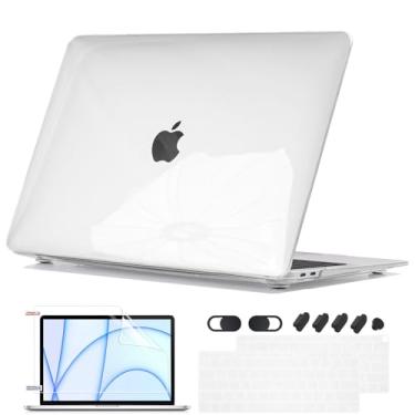 Imagem de Seanai Compatível com MacBook Air 33.0 cm Capa 2021 2020 2019 2018 M1 Chip A1932 A2179 A2337, capa rígida de plástico, capa de teclado, película de tela, plugue de poeira para MacBook Air 13 M1