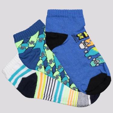 Imagem de Kit Meia Selene 3 Pares Sapatilha Infantil Marinho, 25-28