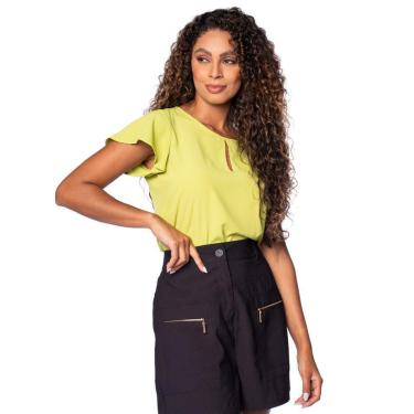 Imagem de Blusa Feminina The Style Box Decote Gota Verde Claro-Feminino