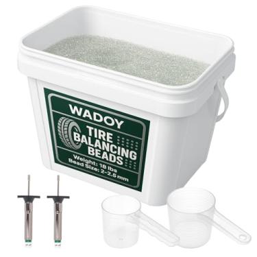 Imagem de Wadoy Contas de equilíbrio para pneus de caminhão Contas de equilíbrio de 8,164 g, contas de equilíbrio de roda de vidro temperado para trailer, veículos off-road, com medidor de profundidade de piso
