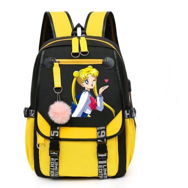 Imagem de Mochila escolar Sailers Moons Anime para crianças de nylon