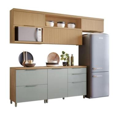 Imagem de Armário De Cozinha Completa 100% Mdf 5 Portas 4 Gavetas Mariah Nesher 