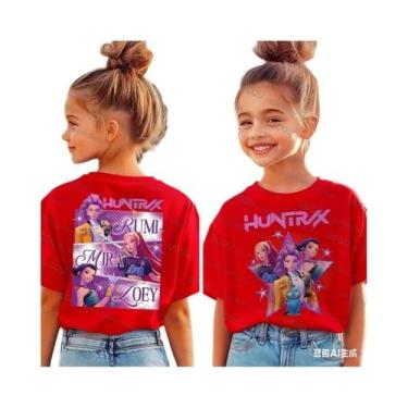 Imagem de Camiseta De Manga Curta Kpop Demon Hunters Para Pais E Filhos, Estilo 