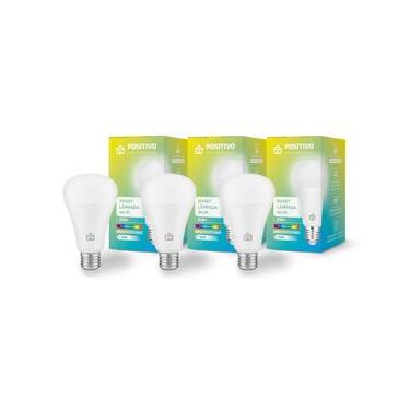 Imagem de Kit 3 Smart Lâmpada Wi-Fi RGB+ Positivo Casa Inteligente - E27 - 10W - 1100 lm - RGB - 2700K/6500K - Wi-Fi