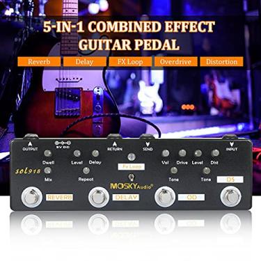 Imagem de Pedal de Efeito Múltiplo 5-em-1 Audio SOL918 com Reverb Delay Loop Overdrive Distortion True Bypass Dispositivo Combinado Multi-em-um para Produtos Guitarra Baixo Electro-acústico