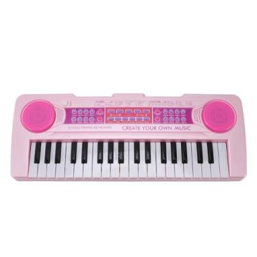 Imagem de Zhjvihx Piano Eletrônico de 37 Teclas, Teclado Infantil Portátil Com 37 Sons de Instrumentos 8 Músicas de Demonstração 16 Ritmos Musicais, Microfone Removível, Função de Reprodução de