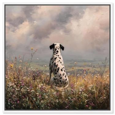 Imagem de Decoração de parede para animais de estimação Meadow Watcher I da Art Remedy, moldura branca, 40,6 x 40,6 cm