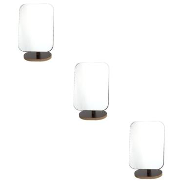 Imagem de 3 peças de espelho de maquiagem portátil de madeira espelho cosmético mesas de escritório para casa espelho decorativo de madeira espelho dobrável de madeira espelho de maquiagem acrílico espelho de