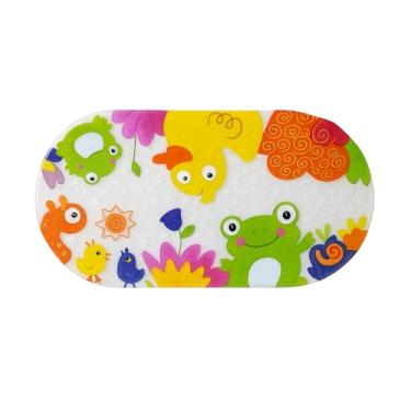 Imagem de Tapete Infantil p/Banheiro, PVC c/Ventosas, Antiderrapante. Tapete p/Box ou Banheira. Temas Divertidos p/Crianças (Patos e Sapos)