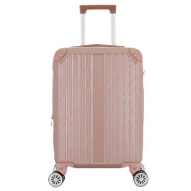 Imagem de Mala de Bordo 10kg ABS Expansível com Zíper Duplo Rodas 360° Cadeado Numérico Bagagem de Mão(Ouro rosa,N22-58 * 38 * 25)