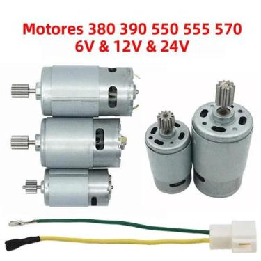 Imagem de Motor Elétrico Para Carro Infantil 550 RS390 RS380 12V 6V DL555 24V 10