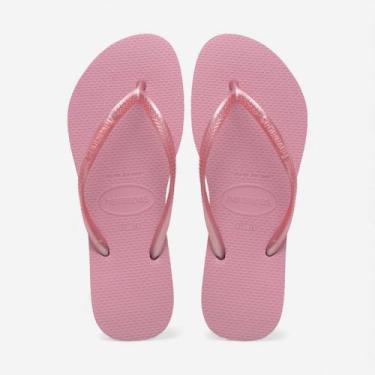 Imagem de Chinelo Havaianas Slim Rosa, Rosa chiffon, 39/40