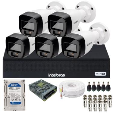 Imagem de Kit 5 Câmeras Intelbras Vhd 1220 B Full Color Dvr Intelbras 08 Canais 1108-c Acompanha Hd No Dvr