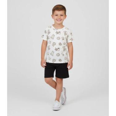 Imagem de Conjunto Infantil Camiseta e Bermuda Rovitex Kids Bege, 3, Bege