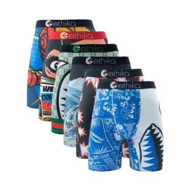 Imagem de Cuecas Boxer Respiráveis Para Homens plus Size, 6 Peças, Estampadas, R