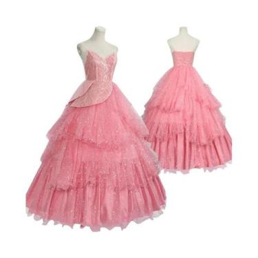 Imagem de Fantasia De Cosplay Da Bruxa Glinda a Boa Para Adultos, Vestido Rosa D