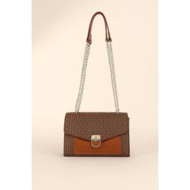 Imagem de Bolsa Pequena Transversal D Bell Outlet Fashion Monograma Marrom-Feminino