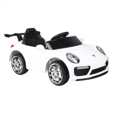 Imagem de Carrinho Elétrico Infantil 12V Branco Controle 2em1 Volante - Toys Plu