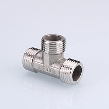 Imagem de 1/2";?3/4";?BSP f¨ºmea rosca macho tipo t¨º redutor adaptador de junta de cotovelo de a?o inoxid¨¢vel adaptador acoplador acess¨®rios de encanamento, 304 macho t