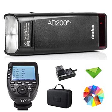 Imagem de GODOX AD200 AD200 Pro Flash 200Ws 2,4G Strobe Speedlight, 1/8000 HSS 500 Full Power Flashes, 0,01-1,8s Reciclagem, Bateria 2900 mAh, Lâmpada nua/Speedlite Fresnel Flash Head w/Godox Xpro Canon Trigger