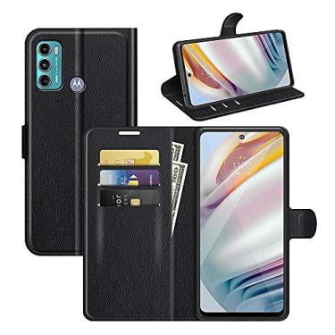 Imagem de YUNCHAO Caixa de telefone Para Motorola Moto G60/G40 Fusion Litchi Texture Flip Protective Case com titular e slots de cartão e carteira capa para celular