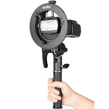 Imagem de GODOX S2 Suporte de montagem Bowens para flash Speedlite + montagem de flash de sapata fria para série Godox V1, AD200Pro, AD200, AD400Pro, série V860II, série TT350 TT685 TT600 Flash