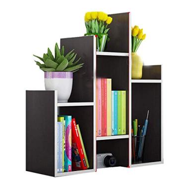Imagem de KIZQYN Estante de livros prateleira de mesa caixa de armazenamento de documentos armazenamento de livros multicamadas prateleira de acabamento (cor: A)