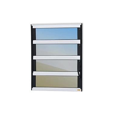 Imagem de Janela de Alumínio Basculante 80x80cm Vidro Espelhado Elite Brimak Mix Preto