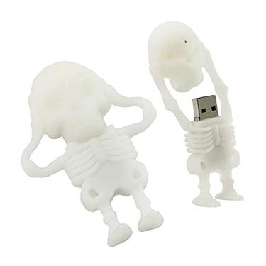 Imagem de 16 GB Forma de esqueleto humano USB 2.0 Flash Drive USB Stick Memory Stick USB Drive Flash Disk unidade de armazenamento de dados externo disco de U memória flash de disco (branco)