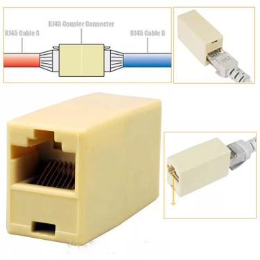 Imagem de Conector divisor Ethernet LAN  Plug Modular para PC Lan Cable Joiner  Modular  RJ45  CAT5  CAT6