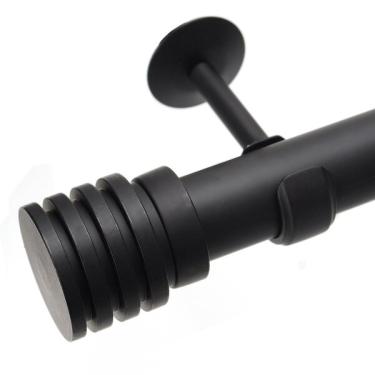 Imagem de Kit Varão De Cortina 28mm 3m Ponteira Glacial Couselo Preto F