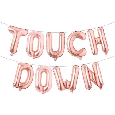 Imagem de Football Party Supplies Kit - Touchdown Letter Foil Balloons Banner for Birthday, Gameday Football Sport Birthday Balloon Party Decoration Suppliers (TOUCH DOWN Rose Gold)