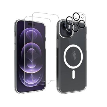 Imagem de METFOR Proteção completa de 360° 5 em 1 para iPhone 15 - Oferta de pacote - Capa rígida protetora magnética premium de grau militar, vidro temperado premium (2), protetores de câmera (2) e conjunto de