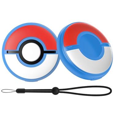 Imagem de Doohoeek Capa de silicone com alça de mão compatível com Pokemon Go Plus +, capa protetora grossa para Pokémon Go Plus à prova de choque, azul