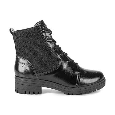 Imagem de Bota Mississipi Coturno Verniz Knit Cadarço Feminina Q8473