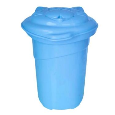 Imagem de Cesto de roupas bebê organizador infantil com tampa plastibaby 36l - m