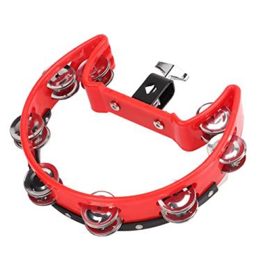 Imagem de Pandeiro Portátil Com Sinos de Metal, Instrumento de Percussão de Fileira única para Adultos, Perfeito para Apresentações e Música