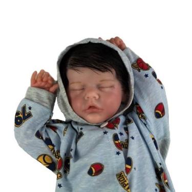 Imagem de Bebe reborn menino recem nascido cabelo fio a fio - BRINQUEDO CRIANÇA 