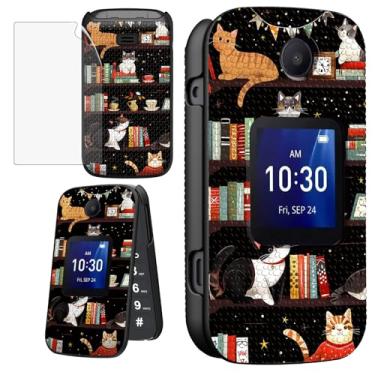 Imagem de ACWDMKH Capa para telefone TCL Flip/Alcatel Go Flip 4 / TCL Flip Pro com protetor de tela para mulheres capa protetora rígida fina com capa de telefone texturizada antiderrapante para Go Flip 4,