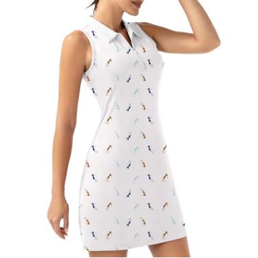 Imagem de FKEEP Vestido esportivo esportivo esportivo de golfe com gola V com shorts e bolso para treino atlético, 22 Esportes de golfe, XGG