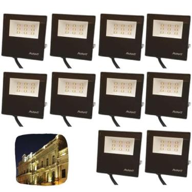 Imagem de Refletor Led Avant 10w Branco Frio Resistente Agua Kit 10