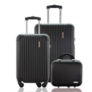 Imagem de Kit 2 Malas Viagem Bordo 10kg e Média Despachada 23kg Rígida Rodas 360