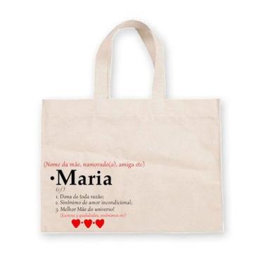 Imagem de Sacola de Algodão Cru Personalizada - Sinônimos de Amor - 40cm x 33cm 