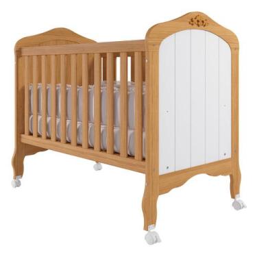 Imagem de Berço Americano 2 em 1 Vira Cama Harmonia Nature/Branco Permóbili Baby
