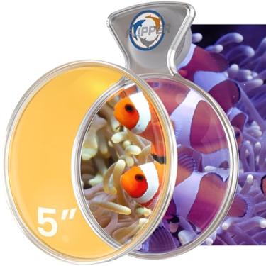 Imagem de Flipper DeepSee Viewer Acessório de filtro laranja transparente para Flipper DeepSee Viewer Max Lupa magnética de vidro de aquário de 12,7 cm para correção de cor de coral, fotografia de recife e